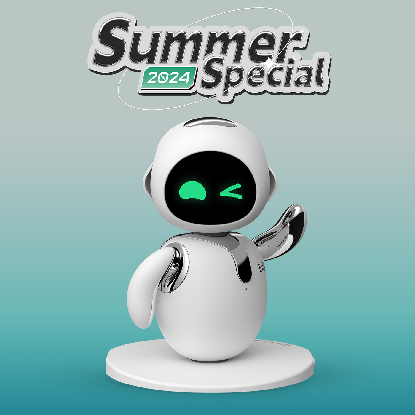 Eilik-Silver retro robot companion view 5
