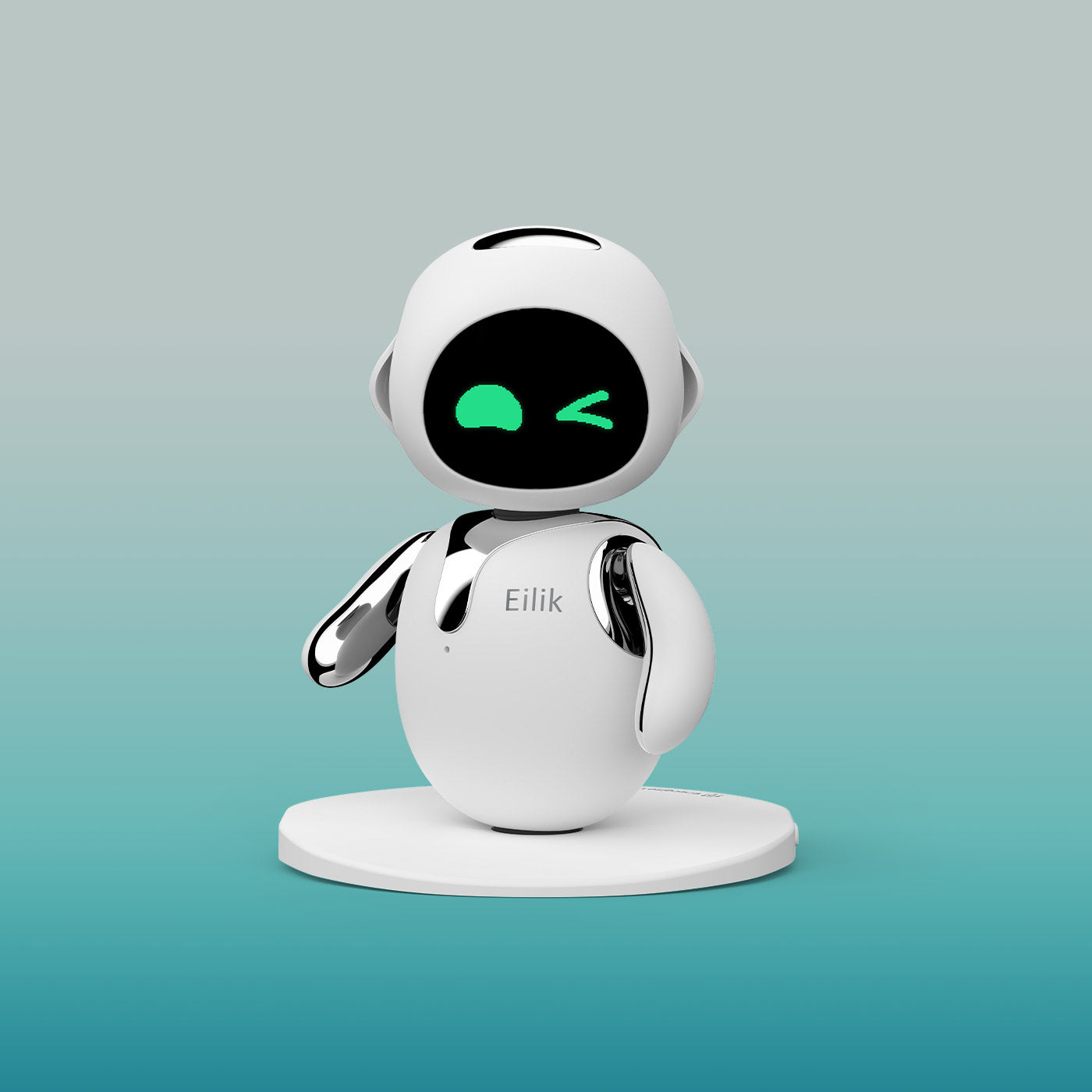 Eilik-Silver retro robot companion view 4